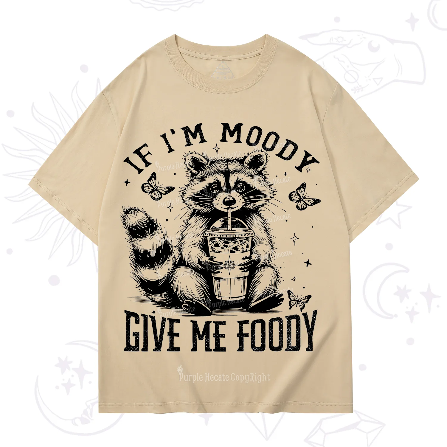 Purplehecate If I'm Moody Give Me Foody T-Shirt