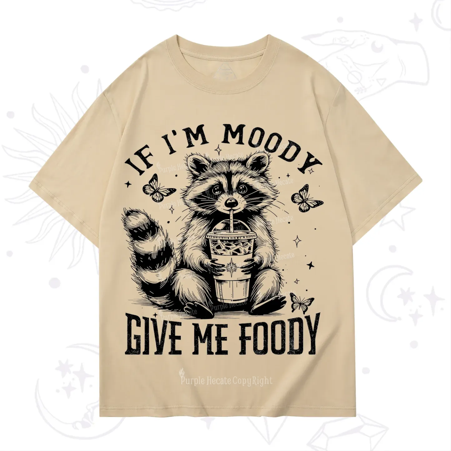 Purplehecate If I'm Moody Give Me Foody T-Shirt