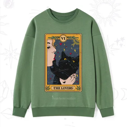 Purplehecate The Lovers Cat Tarot Sweatshirt