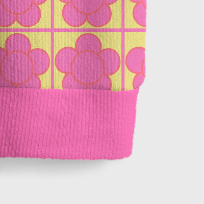 Purplehecate Bubble Flower Checkered Ugly Sweater Vest