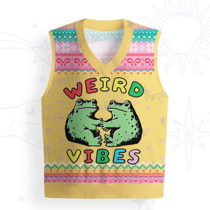 Purplehecate Weird Frog Vibes Ugly Sweater Vest