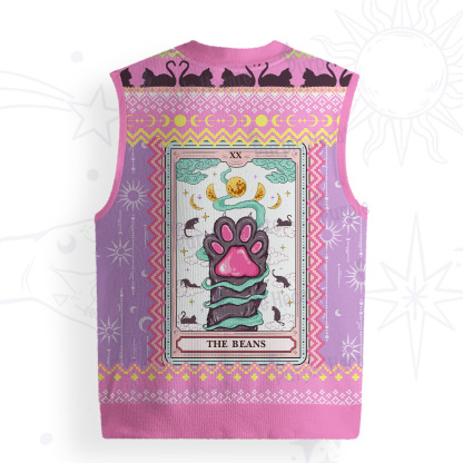 Purplehecate The Beans Cat Tarot Ugly Sweater Vest