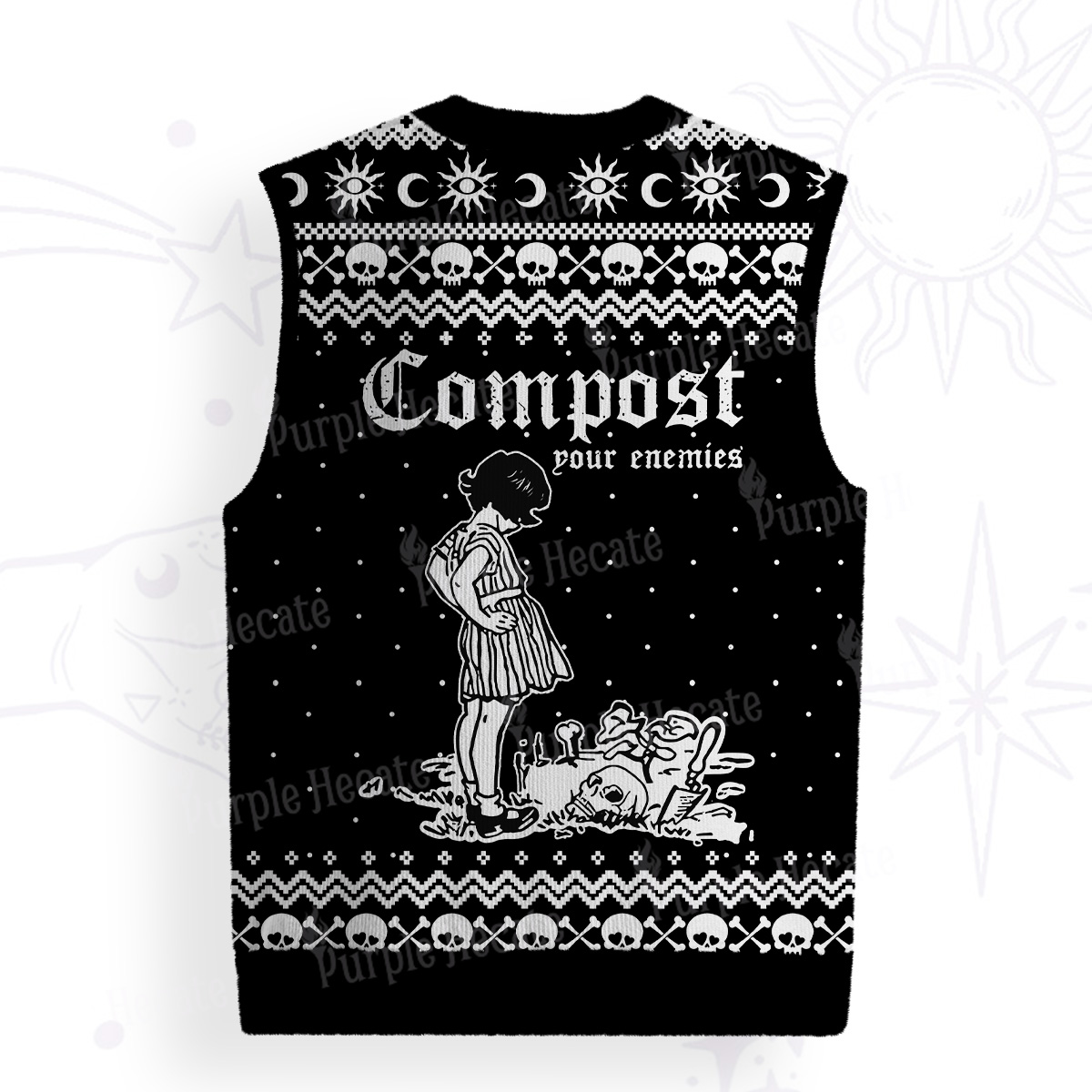 Purplehecate Compost Your Enemies Ugly Sweater Vest