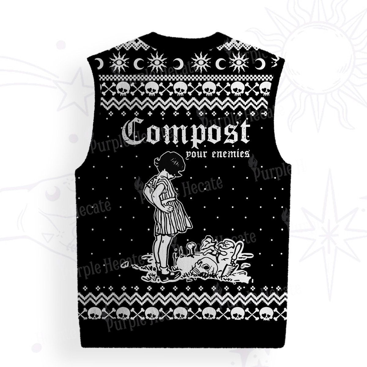 Purplehecate Compost Your Enemies Ugly Sweater Vest