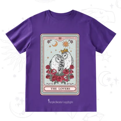 Purplehecate The Lovers Owls Tarot Card T-Shirt
