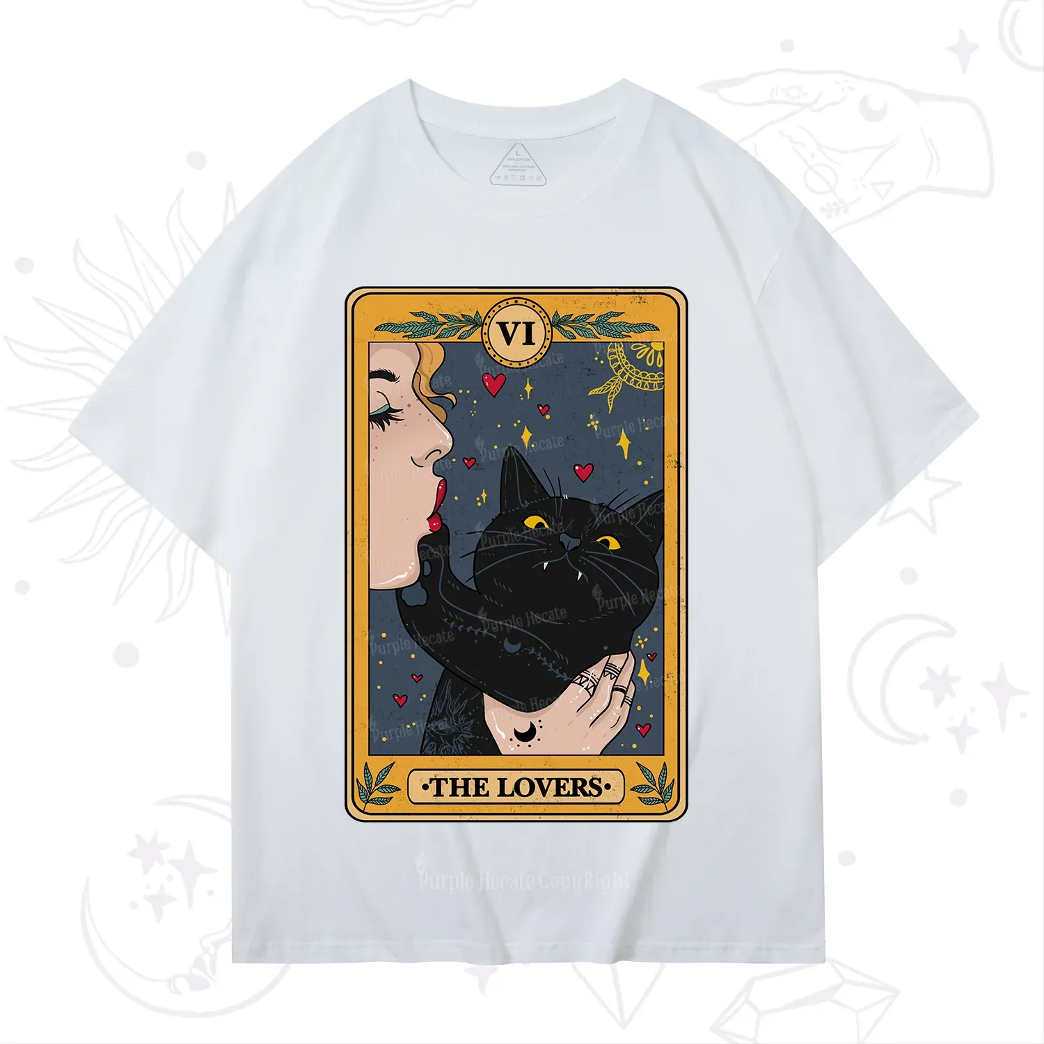 Purplehecate The Lovers Cat Tarot T-Shirt