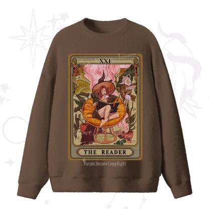 Purplehecate The Reader Tarot Card Fuzzy Ugly Sweater