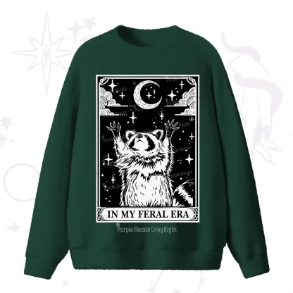 Purplehecate The In My Feral Era Oracle Card Fuzzy Ugly Sweater
