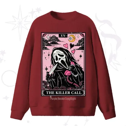 Purplehecate The Killer Call Tarot Card Fuzzy Ugly Sweater