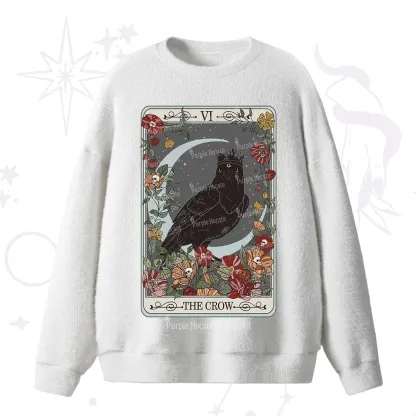 Purplehecate The Crow Tarot Card Fuzzy Ugly Sweater