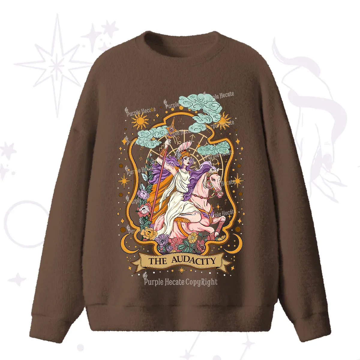 Purplehecate The Audacity Goddess Fuzzy Ugly Sweater