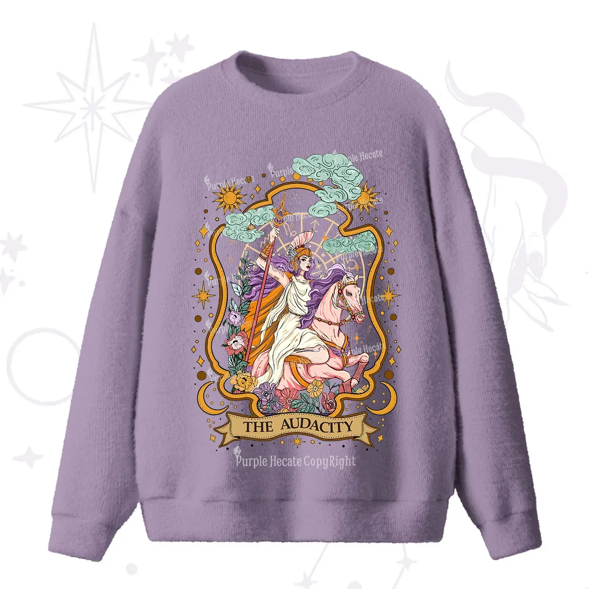 Purplehecate The Audacity Goddess Fuzzy Ugly Sweater