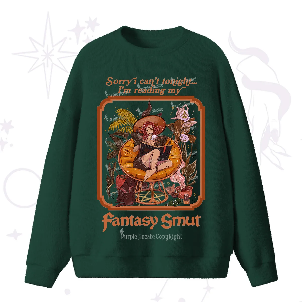 Purplehecate Sorry I Can't Tonight I'm Reading My Fantasy Smut Fuzzy Ugly Sweater