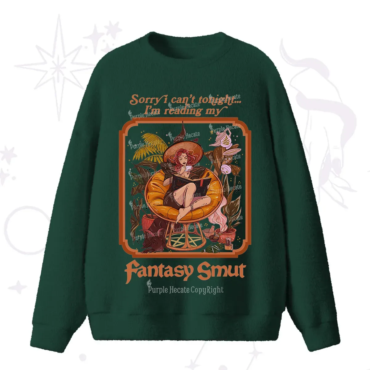 Purplehecate Sorry I Can't Tonight I'm Reading My Fantasy Smut Fuzzy Ugly Sweater