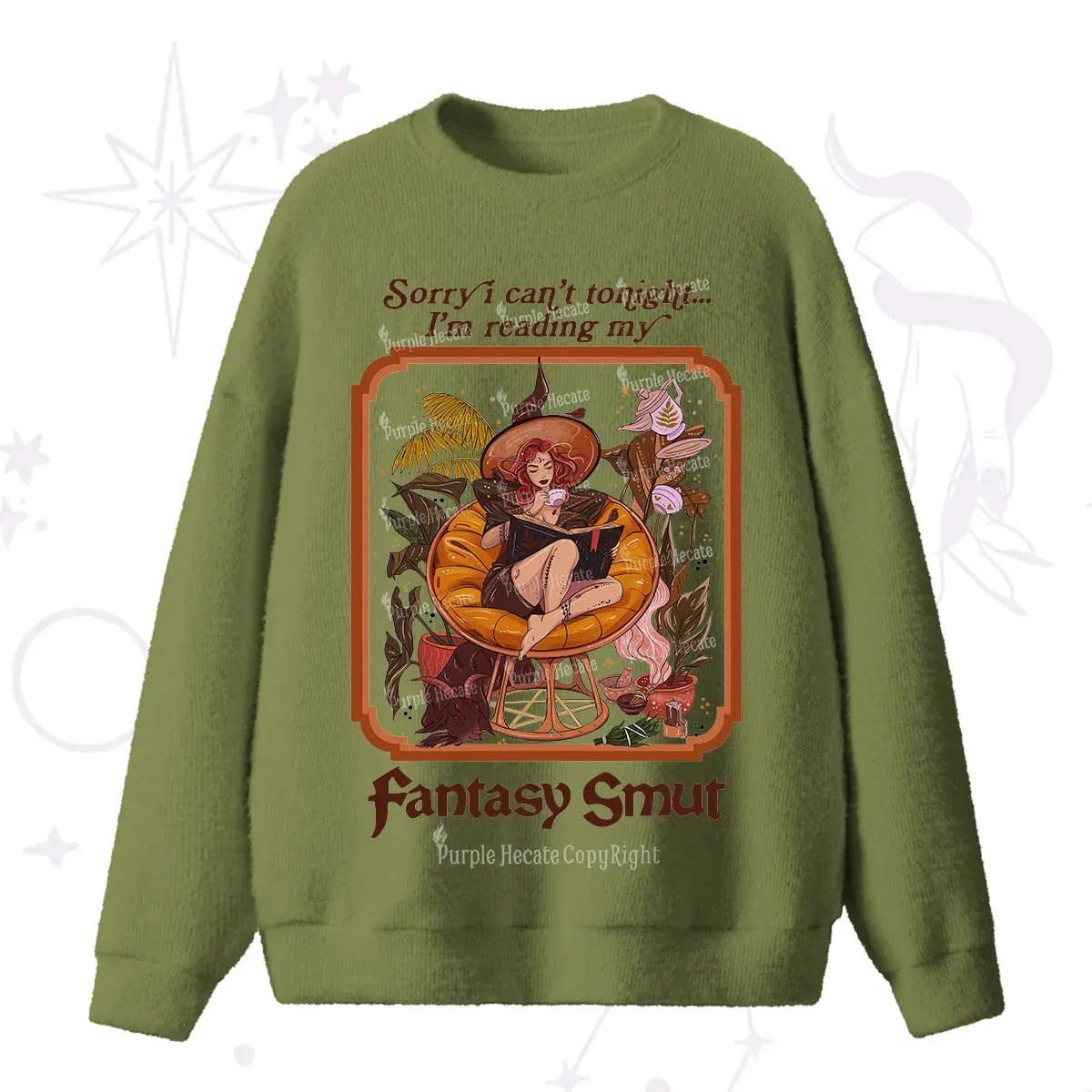 Purplehecate Sorry I Can't Tonight I'm Reading My Fantasy Smut Fuzzy Ugly Sweater