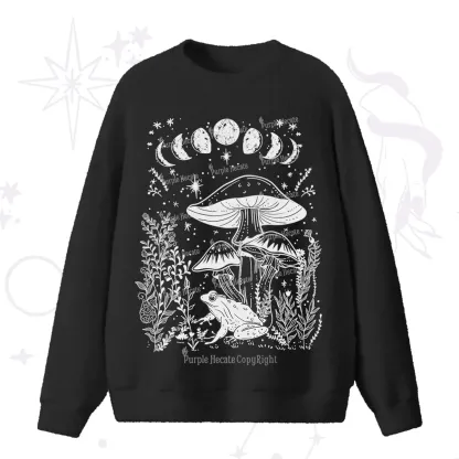 Purplehecate Celestial Frog Mushrooms Fuzzy Ugly Sweater