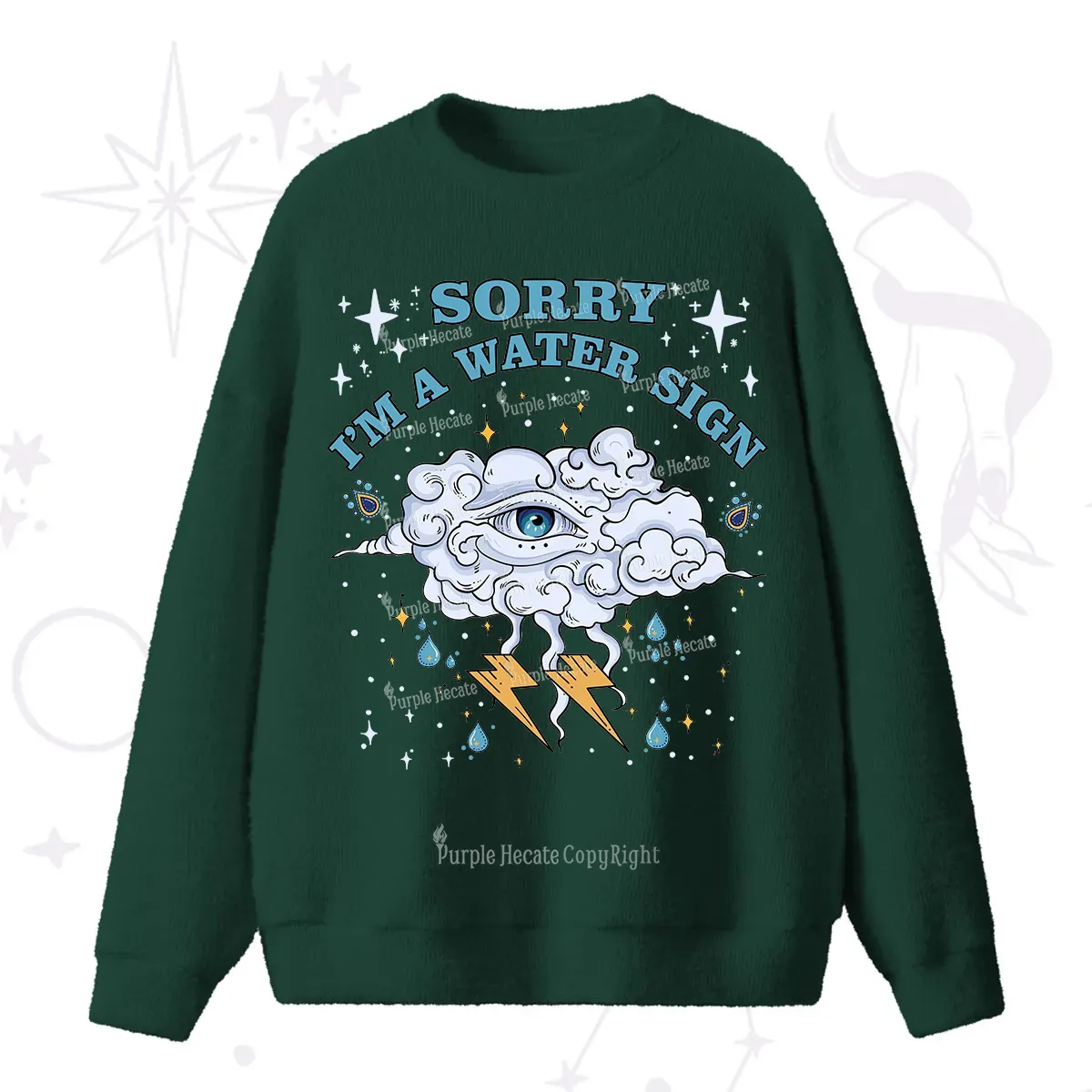 Purplehecate Sorry I'm A Water Sign Fuzzy Ugly Sweater