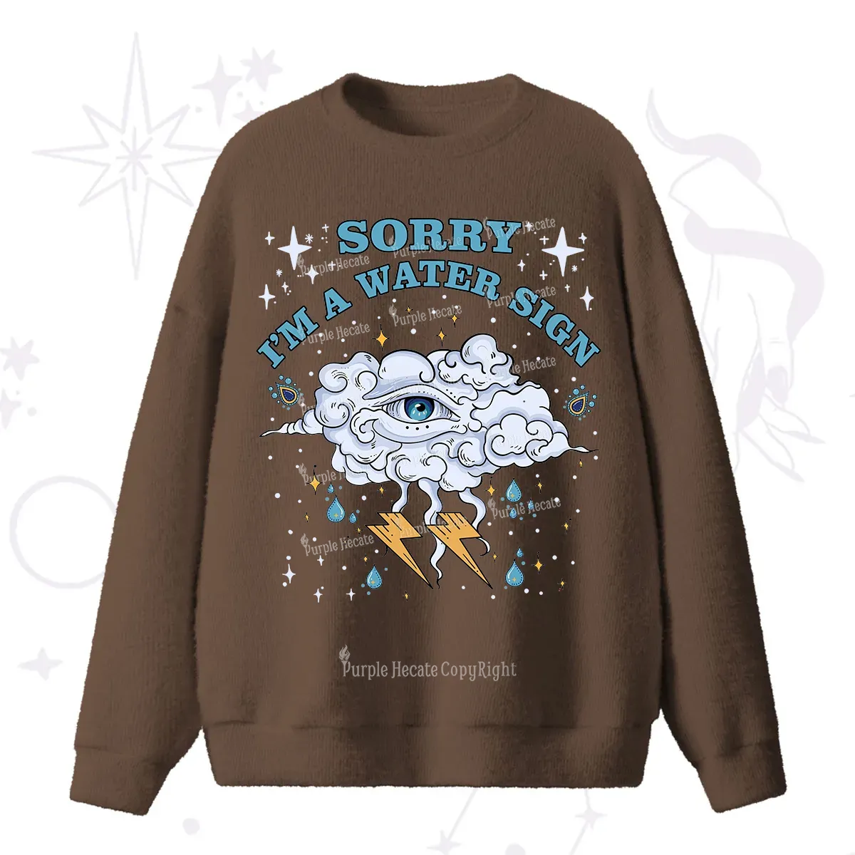 Purplehecate Sorry I'm A Water Sign Fuzzy Ugly Sweater