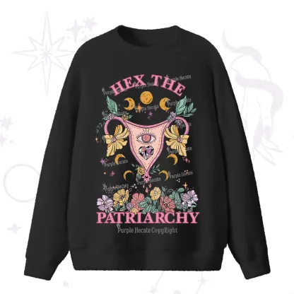 Purplehecate Hex the Patriarchy Feminist Fuzzy Ugly Sweater