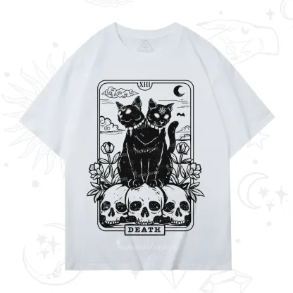 Purplehecate The Black Cat Death Tarot Card T-Shirt