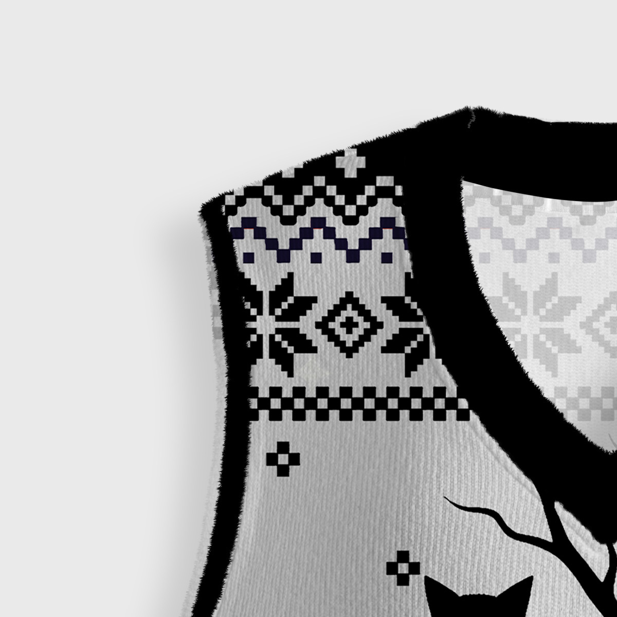 Purplehecate Moonlit Tree Guardian Black Cat Ugly Sweater Vest