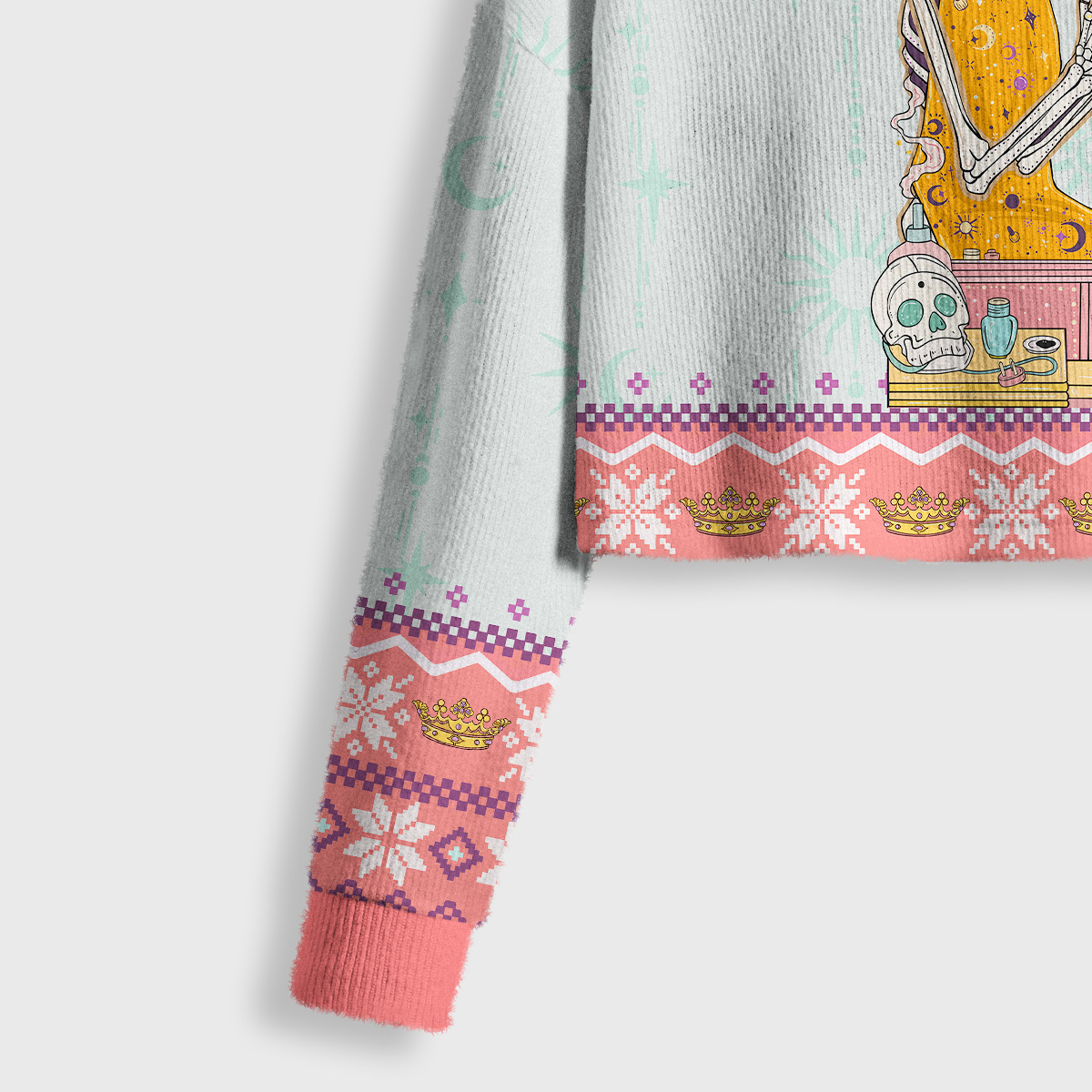 Purplehecate The Nail Tech Life Tarot Crop Fuzzy Ugly Sweatshirt