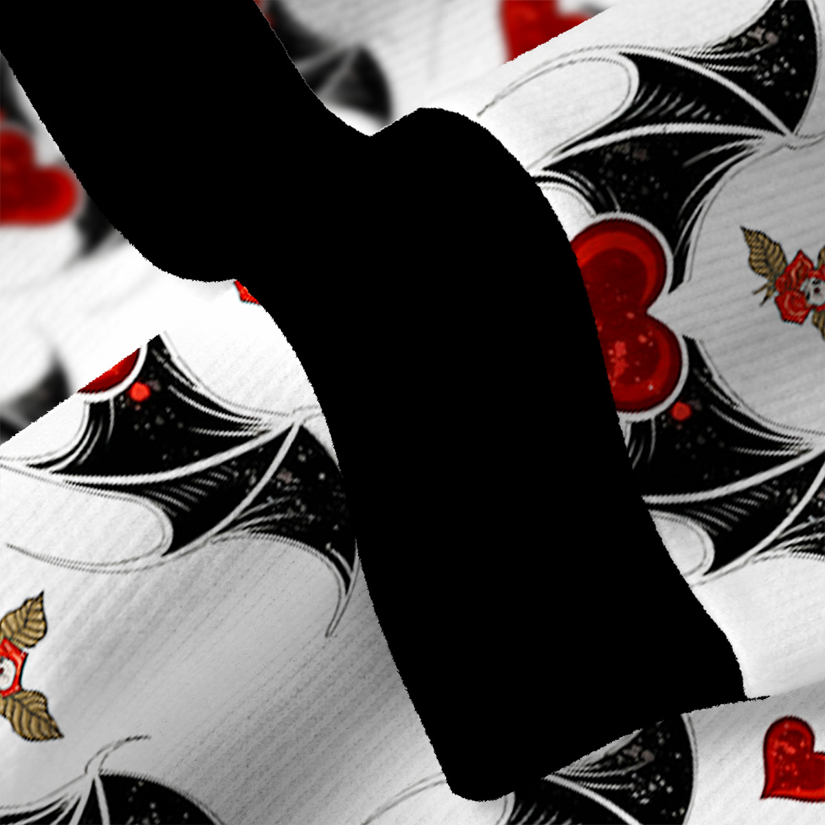 Purplehecate Dark Romance Bat & Heart Fuzzy Ugly Sweatshirt