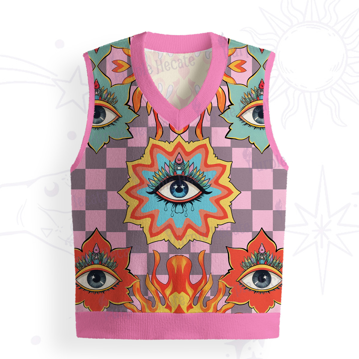 Purplehecate Awakening Flame Ugly Sweater Vest