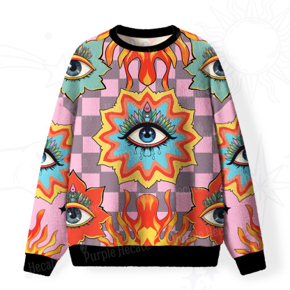 Purplehecate Awakening Flame Fuzzy Ugly Sweatshirt