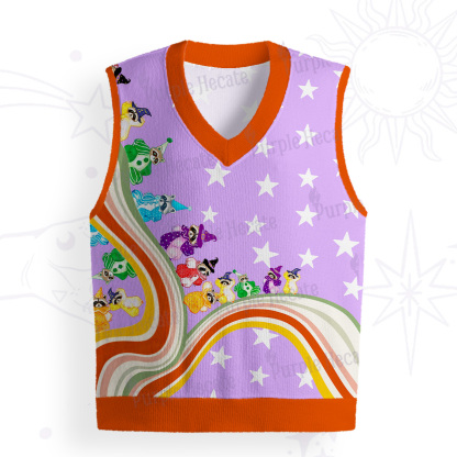 Purplehecate Rainbow Raccoon Star Ugly Sweater Vest