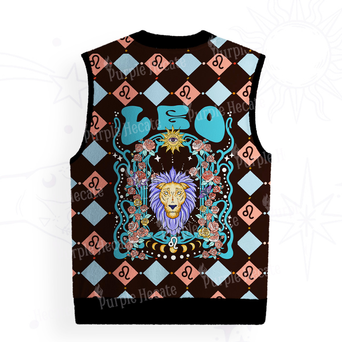 Purplehecate Leo Spirit Zodiac Ugly Sweater Vest