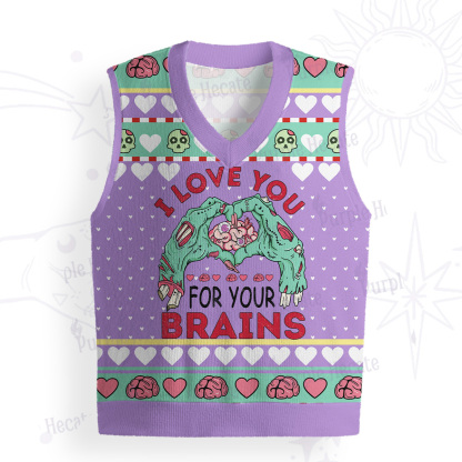 Purplehecate I Love You For Your Brains Ugly Sweater Vest