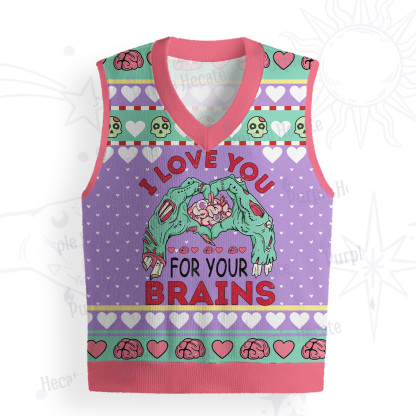 Purplehecate I Love You For Your Brains Ugly Sweater Vest