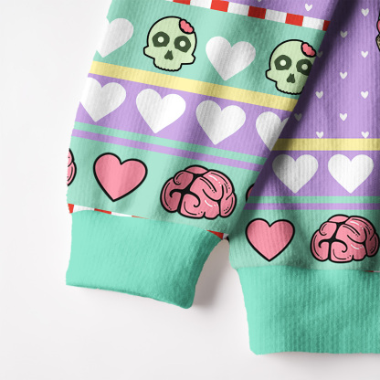 Purplehecate I Love You For Your Brains Fuzzy Ugly Sweatshirt