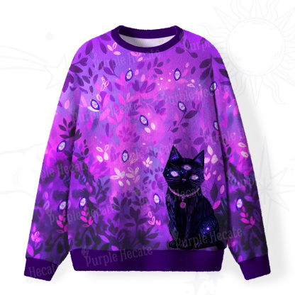 Purplehecate Witch’s Mystic Third-Eye Familiar Fuzzy Ugly Sweatshirt