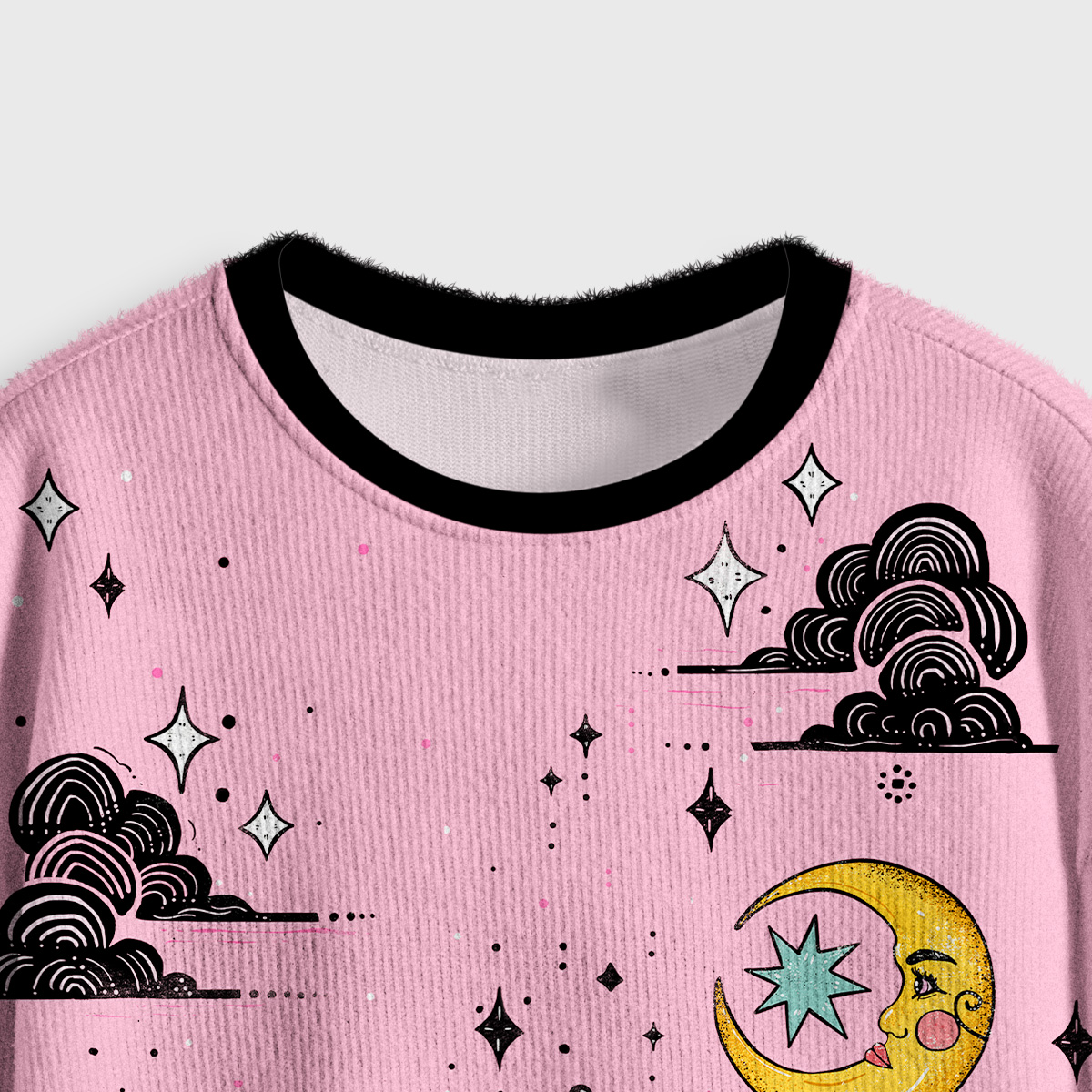 Purplehecate Moonlight Trash Team Crop Fuzzy Ugly Sweatshirt