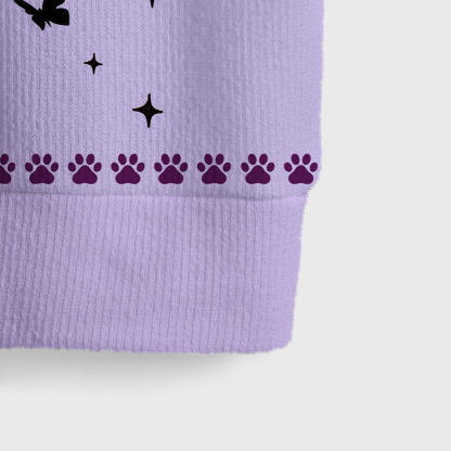 Purplehecate Midnight Pawprints Black Cat Ugly Sweater Vest