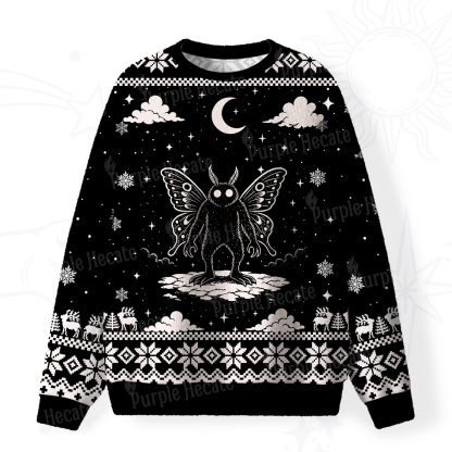Purplehecate Dark Moth Fuzzy Ugly Sweatshirt