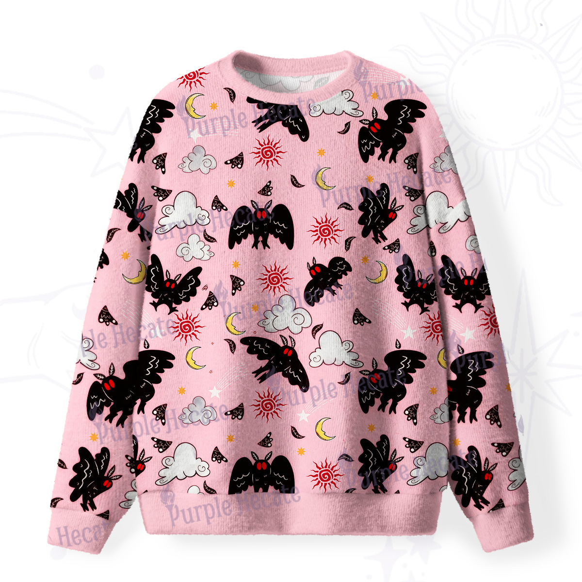 Purplehecate Cryptid Mothman Fuzzy Ugly Sweatshirt