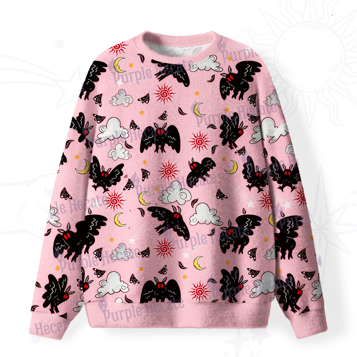 Purplehecate Cryptid Mothman Fuzzy Ugly Sweatshirt
