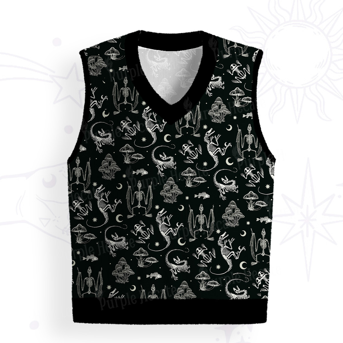 Purplehecate Prehistoric Fantasy Ugly Sweater Vest