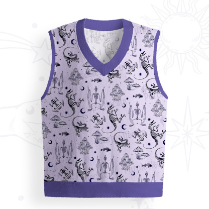 Purplehecate Prehistoric Fantasy Ugly Sweater Vest