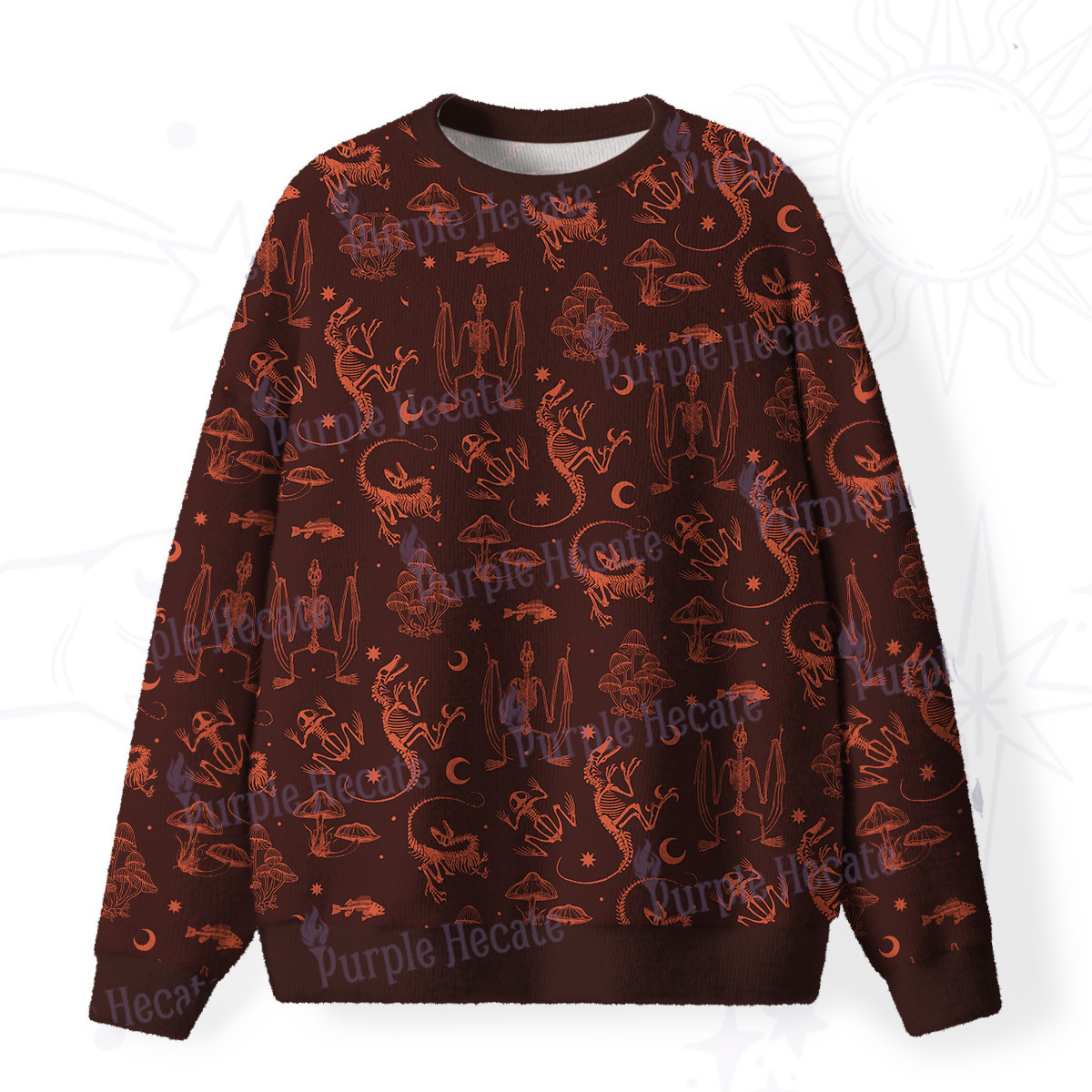 Purplehecate Prehistoric Fantasy Fuzzy Ugly Sweatshirt