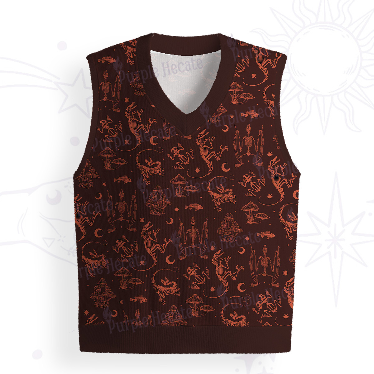 Purplehecate Prehistoric Fantasy Ugly Sweater Vest