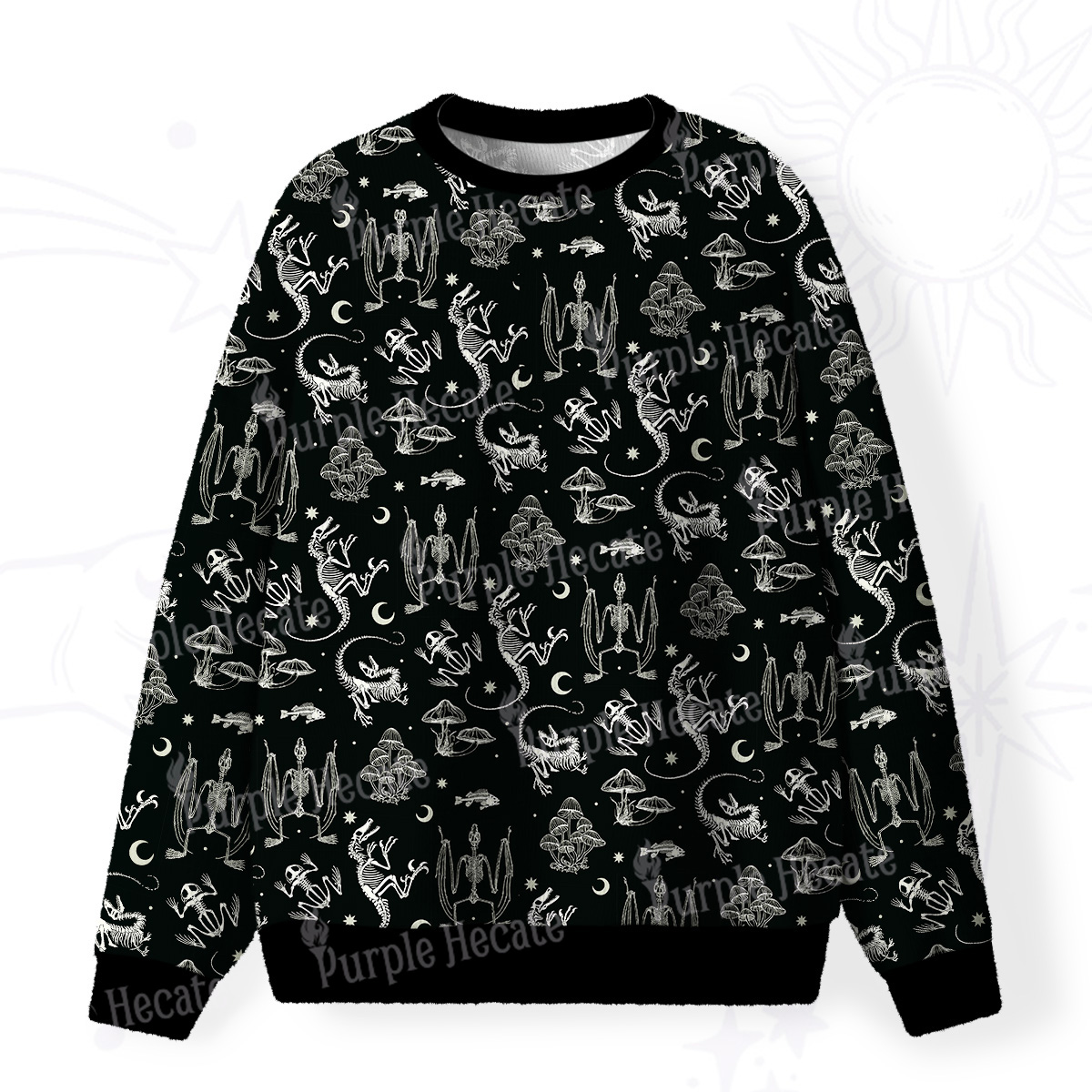 Purplehecate Prehistoric Fantasy Fuzzy Ugly Sweatshirt