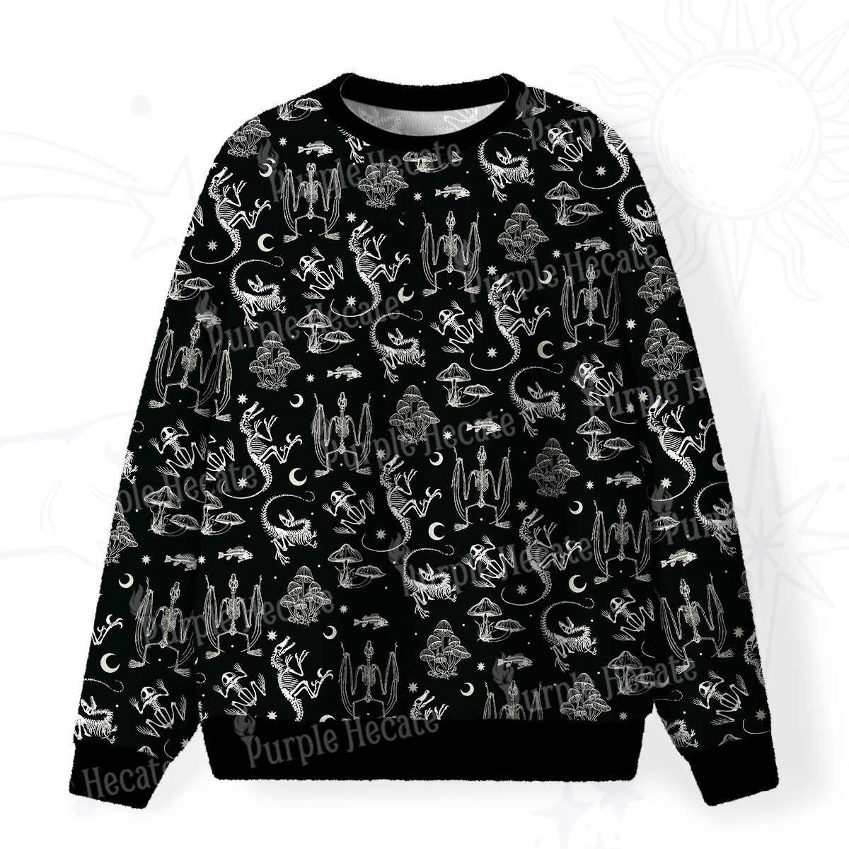Purplehecate Prehistoric Fantasy Fuzzy Ugly Sweatshirt