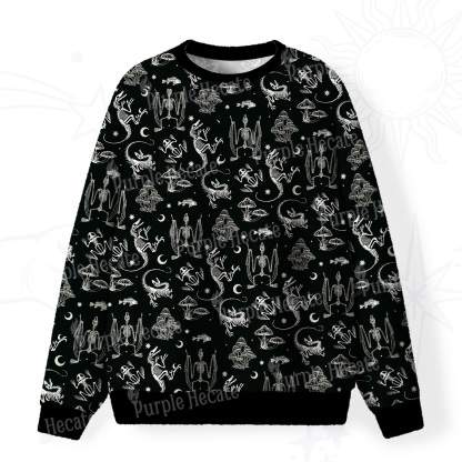 Purplehecate Prehistoric Fantasy Fuzzy Ugly Sweatshirt
