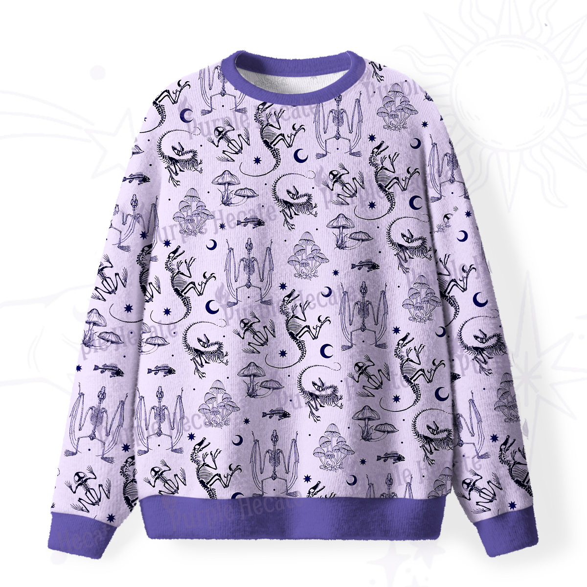 Purplehecate Prehistoric Fantasy Fuzzy Ugly Sweatshirt