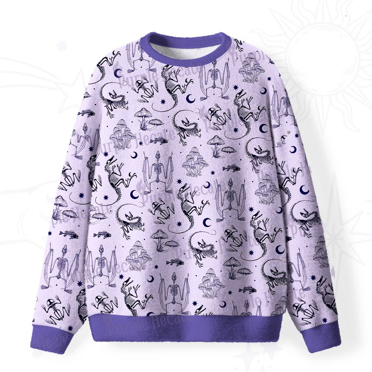Purplehecate Prehistoric Fantasy Fuzzy Ugly Sweatshirt