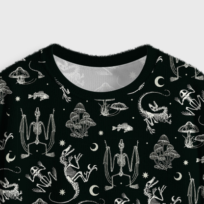 Purplehecate Prehistoric Fantasy Crop Fuzzy Ugly Sweatshirt